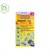 Magnet start yellow (7x14cm) baltasparnių, blakučių, amarų gaudyklės, 12 vnt